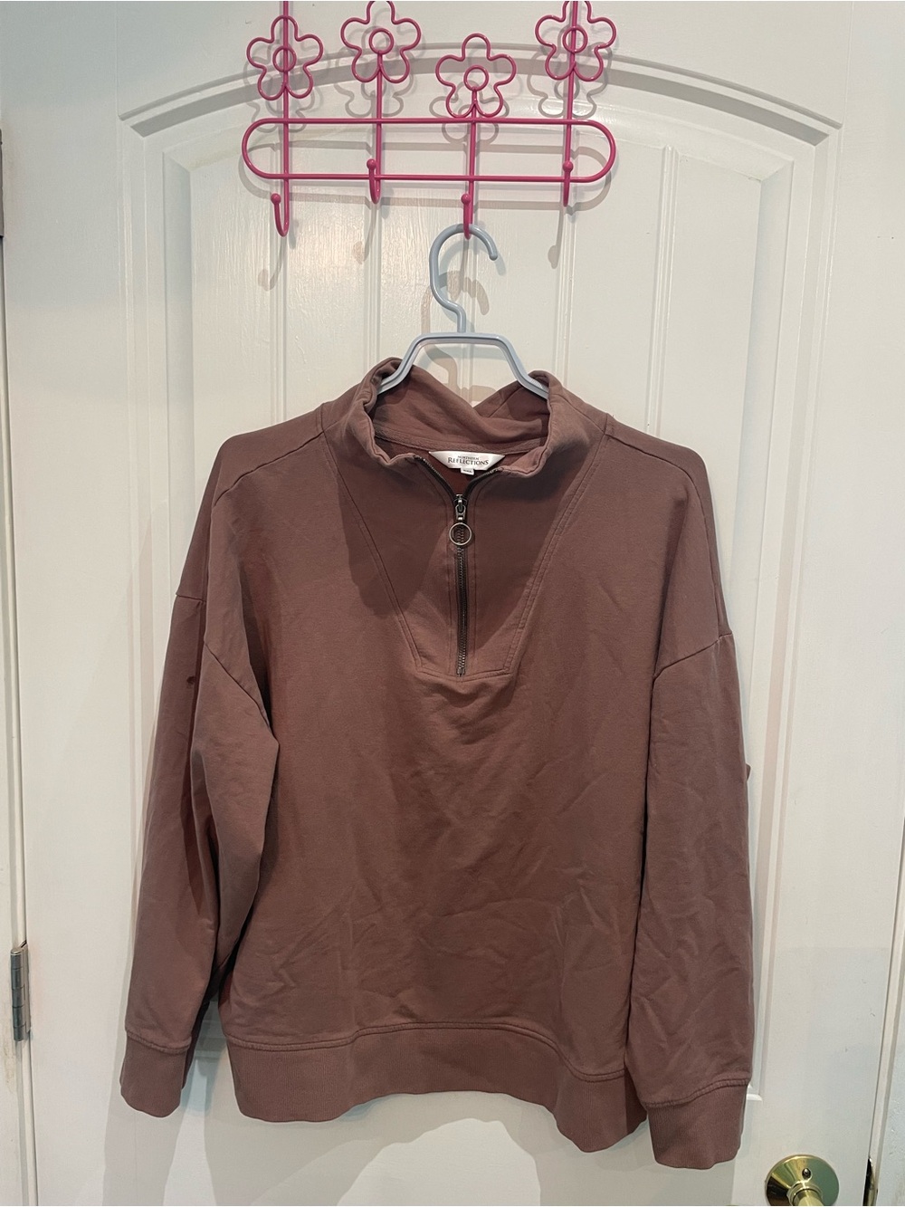 Northern Reflections Mauve Brown Quarter-Zip Pullover Sweater